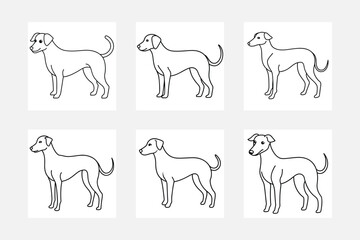 Create with Dog Line Art Set Illustrations
