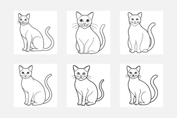 Engaging Cat Line Art for Kids Coloring Books