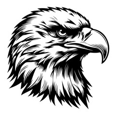 Eagle head face logo tattoo style illustration