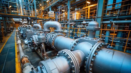 a station with new pipes and equipment