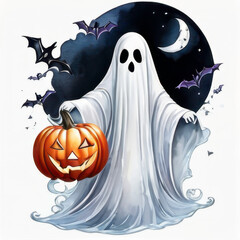 halloween pumpkin with bats