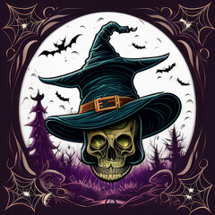 halloween background with skull