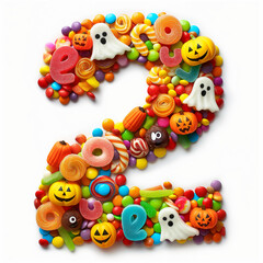 Obraz premium Charming Halloween Numbers 2 generative ai