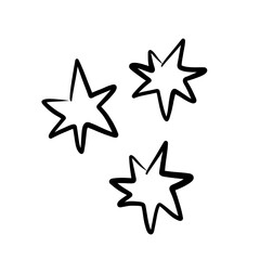 Doodle stars set. Hand drawn elements. vector illustration isolated on white background.