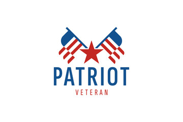 American USA military veteran tribute logo design