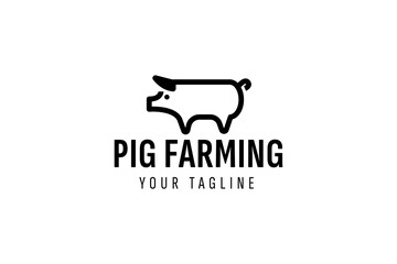 Pig farming logo design. Modern pig farm logo. Fresh pork logo design