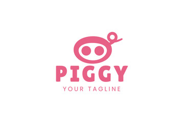 Pig farming logo design. Modern pig farm logo. Fresh pork logo design