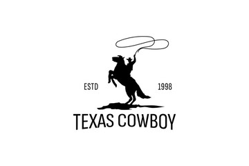 Vintage Cowboy texas rodeo style logo design