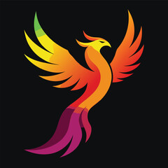 Obraz premium bird colibri hummingbird geometric shattered fractal fraction vibrant colorful logo vector icon template. Ai generate