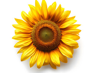 Obraz premium Vibrant Orange Sunflower on a Bright White Background