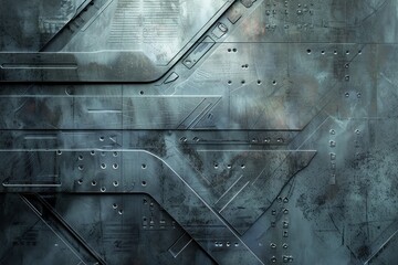Abstract metal texture with geometric patterns, showcasing a futuristic and industrial design aesthetic.