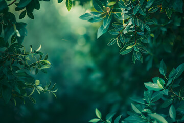 Vibrant Green Leaves Flourishing on a Branch in Soft Light