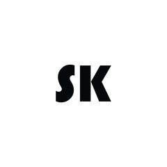 Alphabet letter icon logo SK. Letters SK Line Monogram Logo, suitable for business with SK or KS initials