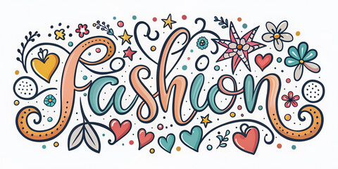Obraz premium Whimsical hand drawn doodle lettering design featuring playful cursive typography perfect for t-shirt, mug, and bag prints, adding a touch of quirky charm to fashion clothes.