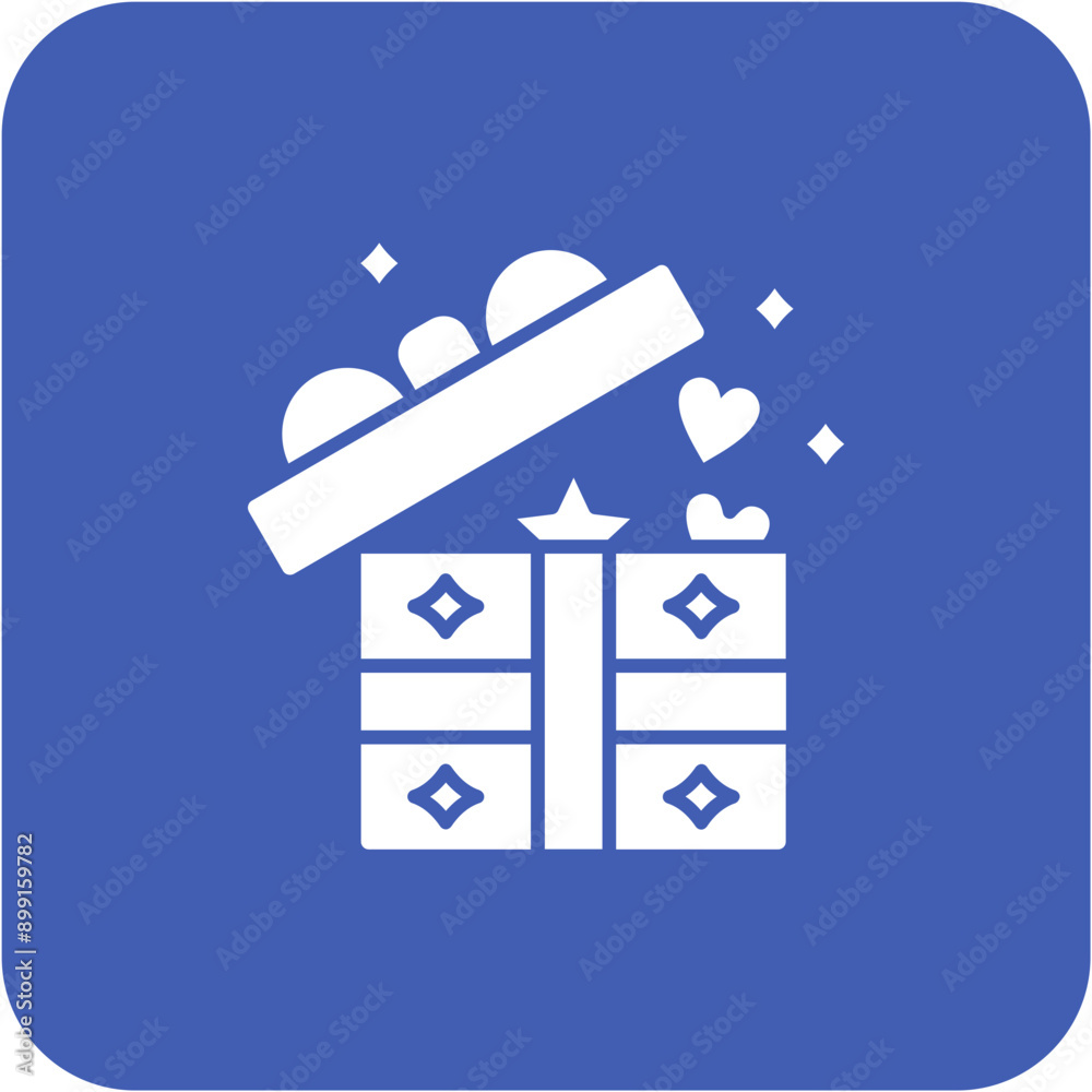 Sticker gift box icon