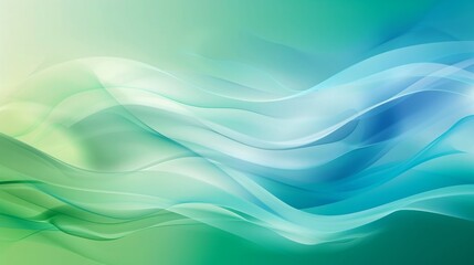Fototapeta premium Abstract Blue and Green Wave Background - Minimalist Art