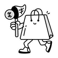 Grab discount cute doodle style mascot 

