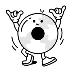 Cute doodle mascot of dancing cd 


