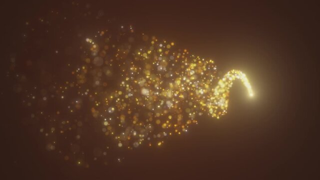 Sparkling glitter stardust trail particles magic tail loop. The concept of holiday, happiness, joy, dearness. Animated video in 4K
