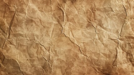 Fototapeta premium Crumpled Paper Texture: Vintage Brown Background
