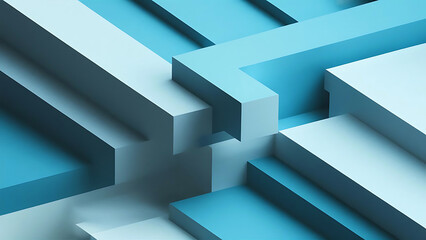 Abstract 3D Render - Minimalist Geometric Design in Modern Visualization. Generative Ai