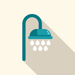 Shower head pouring water drops, bathroom hygiene concept