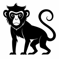 Monkey silhouettes on white background.