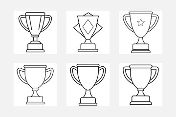 Kids Love Coloring with Trophy Line Art Set
