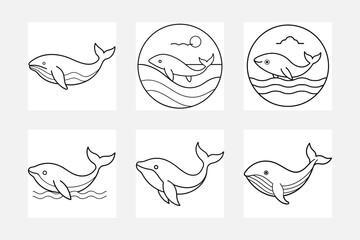 Imaginative Whale Line Art for Kids Coloring Fun
