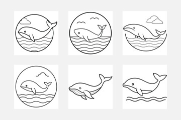 Colorful Whale Line Art Set to Inspire Young Artists
