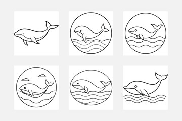 Adorable Whale Line Art Designs for Kids Coloring Books
