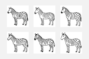 Obraz premium Discover Zebra Line Art Sets for Kids Coloring Books