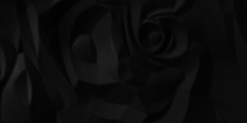 Dark black old crumpled paper texture. white crumpled paper texture sheet background. Wrinkled paper texture.	

