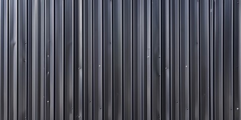 Obraz premium A Close-Up View of a Black Corrugated Metal Wall