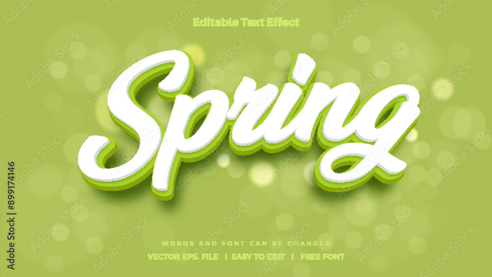 Fototapete spring text style - 3d text effect style.