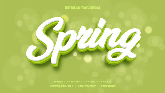 Spring text style - 3d text effect style.