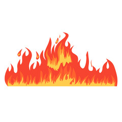 Red fire flat design vector design isolated white background