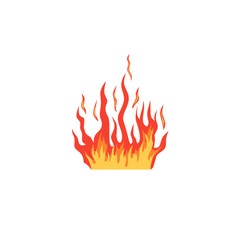 Red fire flat design vector design isolated white background