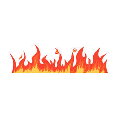 Red fire flat design vector design isolated white background