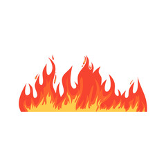 Red fire flat design vector design isolated white background