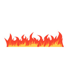 Red fire flat design vector design isolated white background