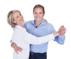 Elderly Pair Enjoying a Dance Together in Studio - Retirement Activity