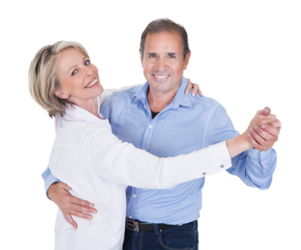 Elderly Pair Enjoying a Dance Together in Studio - Retirement Activity