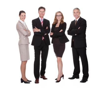 Successful multi-ethnic business team of professionals crossing arms