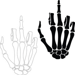 Skeleton Middle Finger, skeleton Hand, Skeleton, Skull Skeleton Hand Clipart, Halloween Cute Halloween, Skeleton Silhouette with transparent background