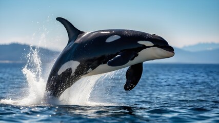 Fototapeta premium dolphin jumping out of water