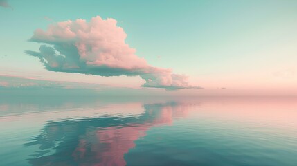 minimalist wallpaper of calm ocean and sky, pastel aesthetic, summer vibe