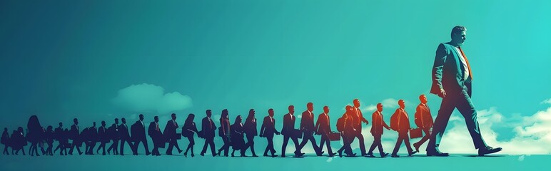 A group of people are hiking up a mountain