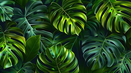 Tropical Leaves: A background with large tropical leaves and vibrant green hues, ideal for summery or exotic-themed products.
