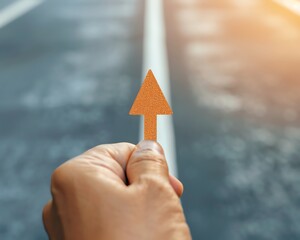 Business leader driving forward new strategies for growth, forward, strategic promotion